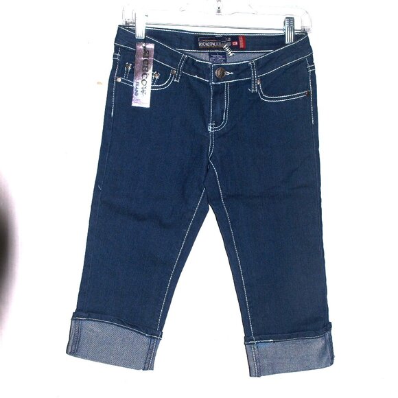 Richcow Blue Capri Jeans Women Size 3 - Picture 1 of 2